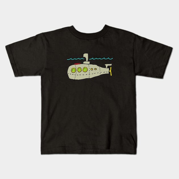 Submarine Kids T-Shirt by Mark Ewbie